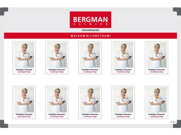 Bergman Clinics Personnel board (90x60cm)