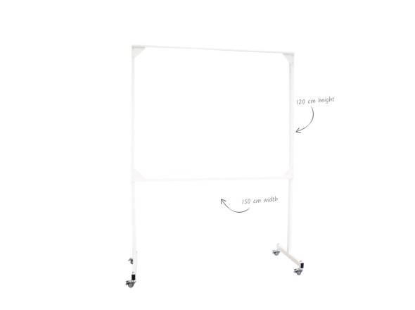 Mobile whiteboard stand 120x150cm