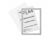 Selfadhesive magnetic foil A4 (inc. magnetic window) | Silver-grey