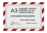 Magnetic windows A3 incl. cut out (various colours) | Red / White