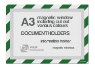 Magnetic windows A3 incl. cut out (various colours) | Green / White