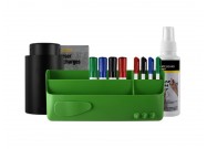 Green smartbox with markers and cleaning material
