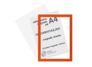 Selfadhesive magnetic foil A4 (inc. magnetic window) | Orange